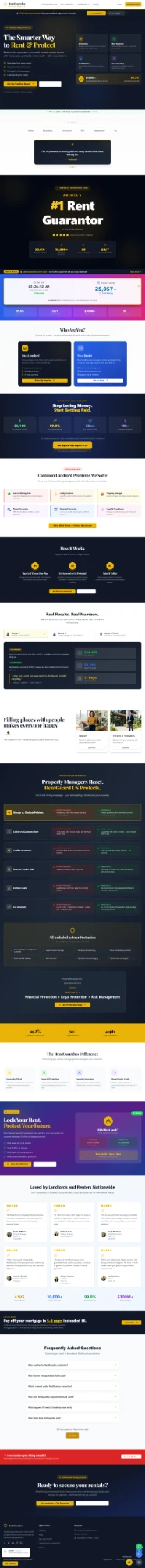 Full homepage of the RentGuardus website